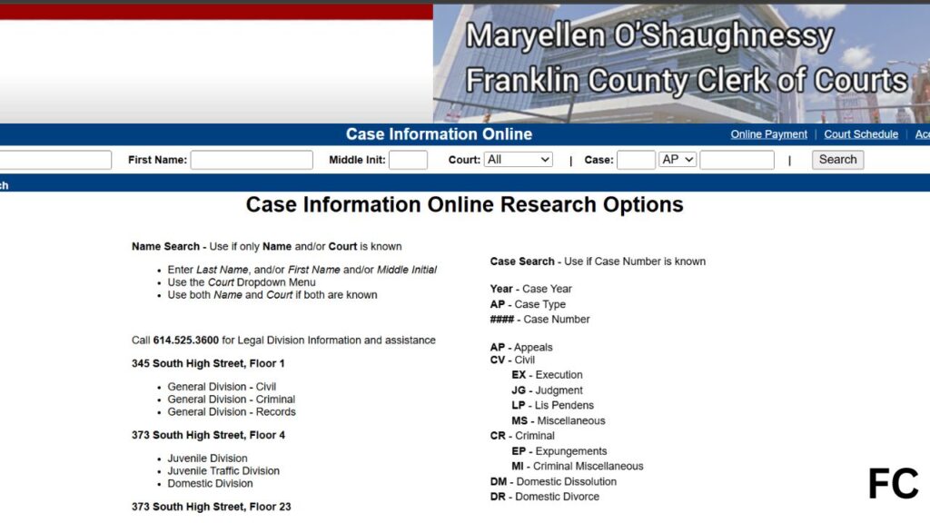 Option 1: Case Information Online (CIO) Portal